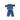Blue toy police uniform with badge and belt on a white background