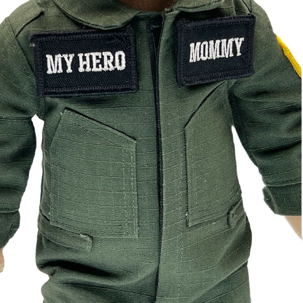 military aviator daddy doll, pilot daddy doll, customizable military doll, recordable deployment doll, flight suit plush doll, Air Force daddy doll, Navy pilot plush, Army aviator doll, Marine Corps pilot toy, Coast Guard aviator plush, daddy doll in flight suit, military comfort doll for kids, deployment gift for military children, recordable plush for military families, My Hero of the Skies doll
