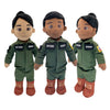 UMBO My Hero Military Aviator & Crew Flight Suit with Brown Boots for Kids, featuring customizable Velcro patches, designed for MY HERO dolls (doll sold separately).
