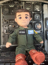 military aviator daddy doll, pilot daddy doll, customizable military doll, recordable deployment doll, flight suit plush doll, Air Force daddy doll, Navy pilot plush, Army aviator doll, Marine Corps pilot toy, Coast Guard aviator plush, daddy doll in flight suit, military comfort doll for kids, deployment gift for military children, recordable plush for military families, My Hero of the Skies doll
