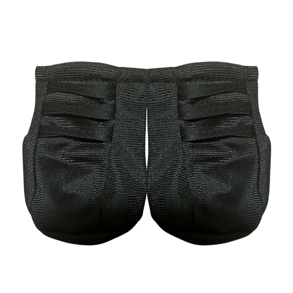 Black boots for MY HERO dolls with ribbon lacing and Velcro backing, handmade and stylish.