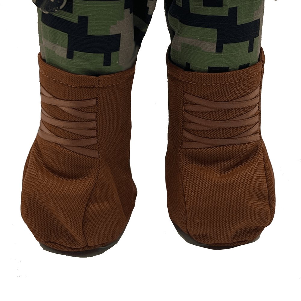 Recordable military doll in aviator flight suit – comforting plush toy with custom voice message for kids during deployment.