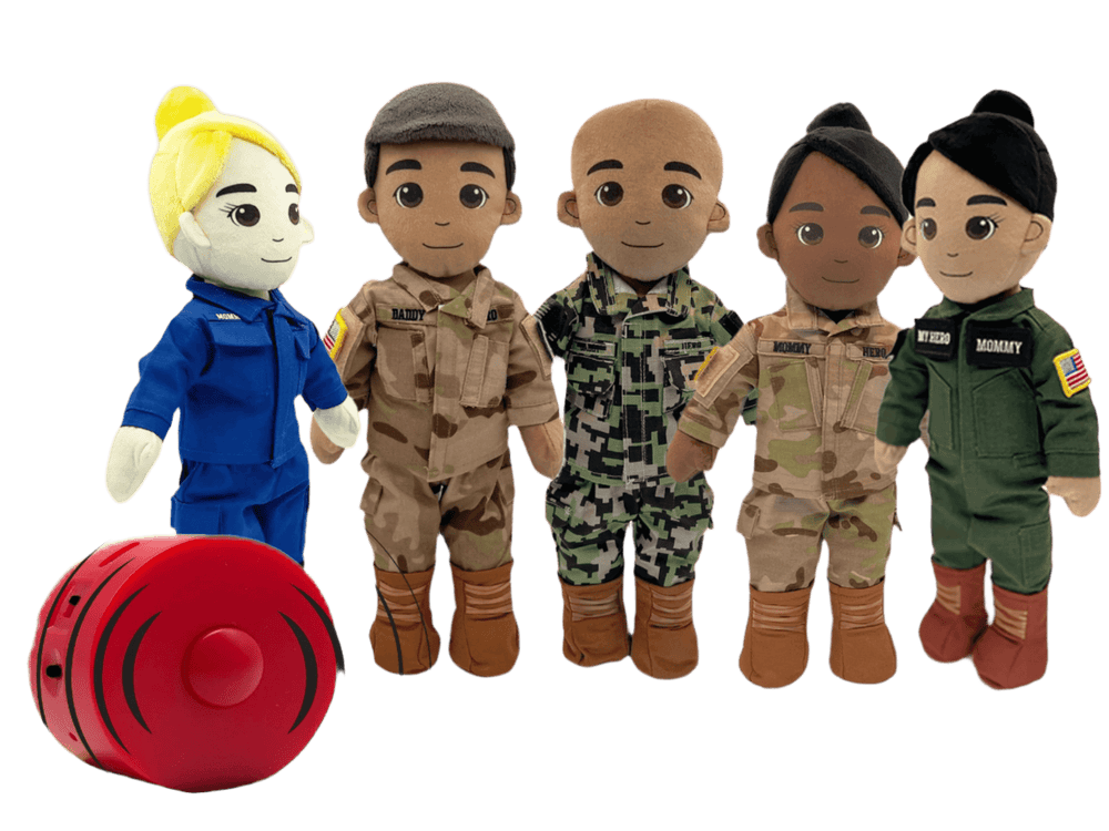 Military plush daddy doll – recordable huggable hero with personalized name patch and audio playback for bedtime or storytime
