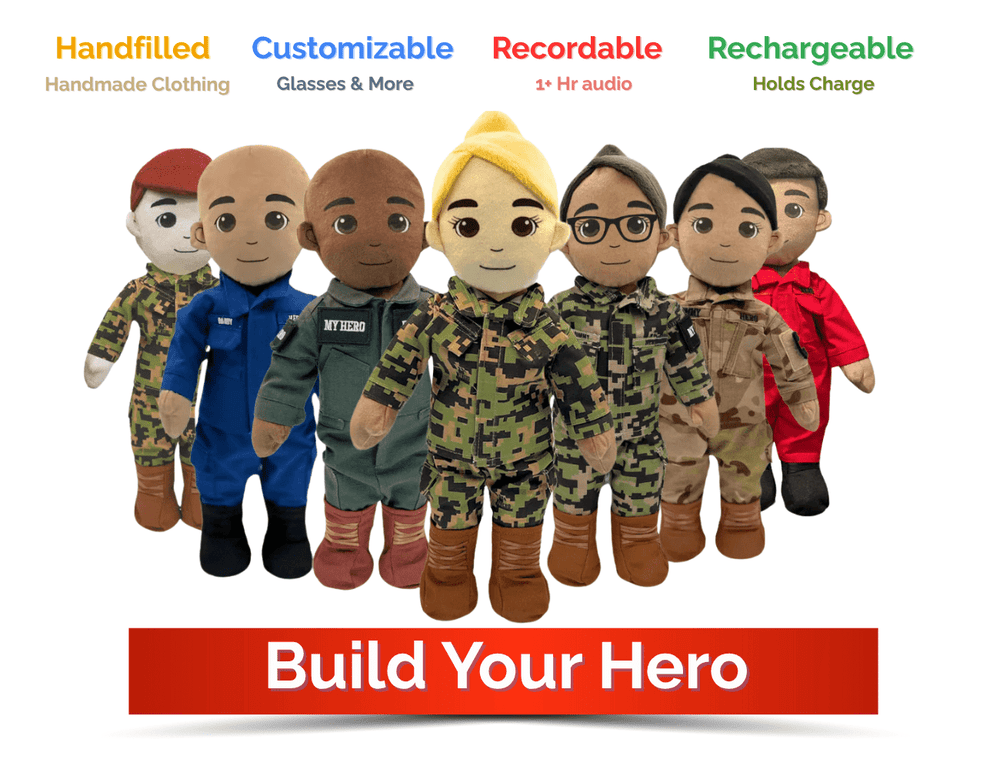 Build Your Hero: Re - recordable Military Plush Dolls for Comfort – Customized & Personalized "Mommy & Daddy Dolls” - MY HERO