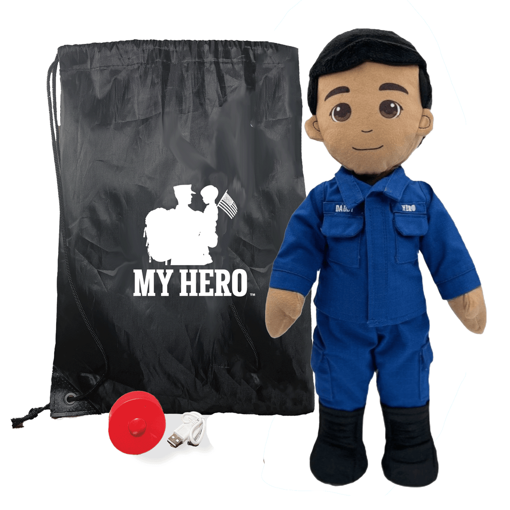 Plush military mommy doll for toddlers – personalized soft toy with uniform and audio message for kids missing deployed moms