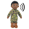 "Marine daddy doll in full uniform with voice recorder — recordable Marine Corps gift for kids during deployment"