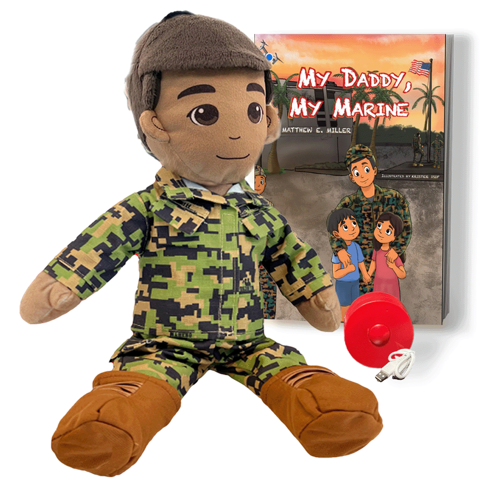My Hero recordable daddy doll military gift for kids, deployment doll with voice recorder for emotional support