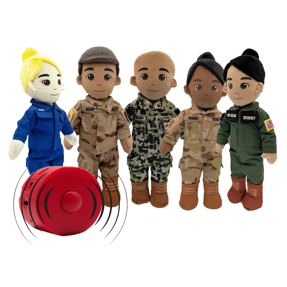 Military Plush Dolls with re-recordable feature for personalized comfort.