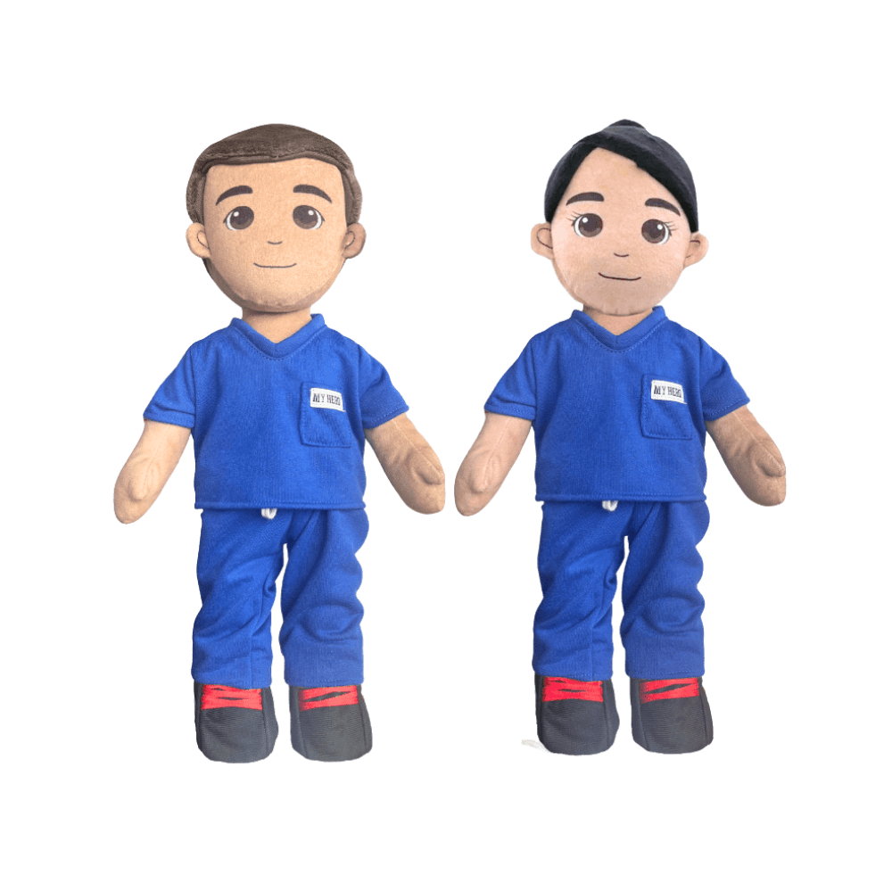My HERO Doll in Scrubs – Recordable & Customizable 14" Plush with Voice Recorder - MY HERO