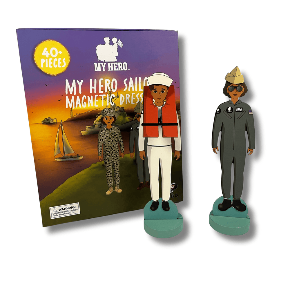 MY HERO U.S. Navy Sailor Magnetic Dress-Up Set with dolls and accessories.