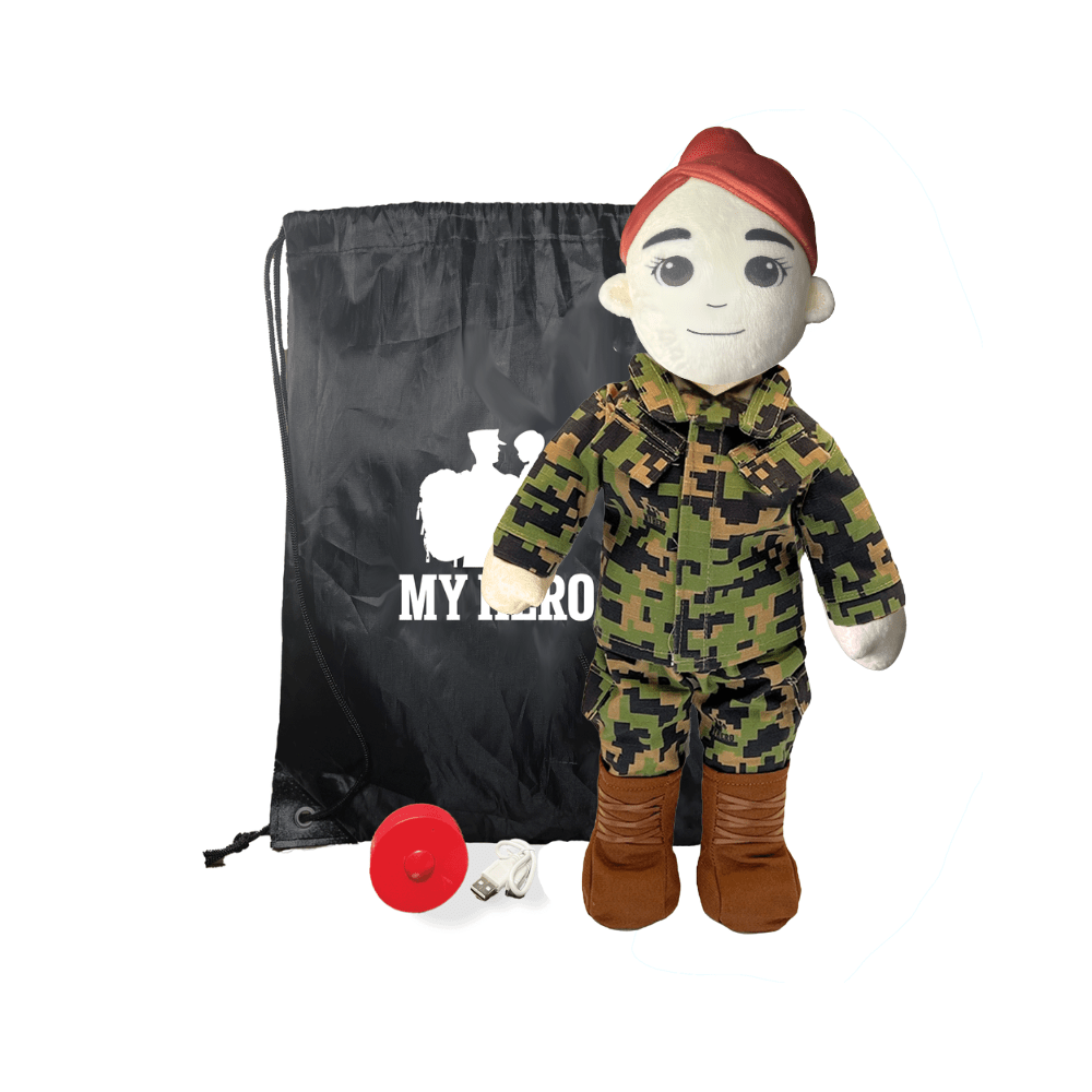 UMBO My Hero Recordable Marine Daddy Doll – Personalized Marine Corps Stuffed Animal | Customizable Military Deployment Teddy Bear Gift for Kids & Families - MY HERO