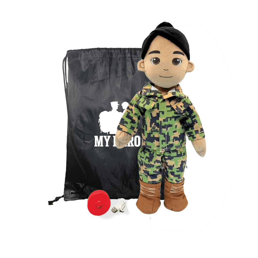 UMBO My Hero Recordable Marine Daddy Doll – Personalized Marine Corps Stuffed Animal | Customizable Military Deployment Teddy Bear Gift for Kids & Families - MY HERO